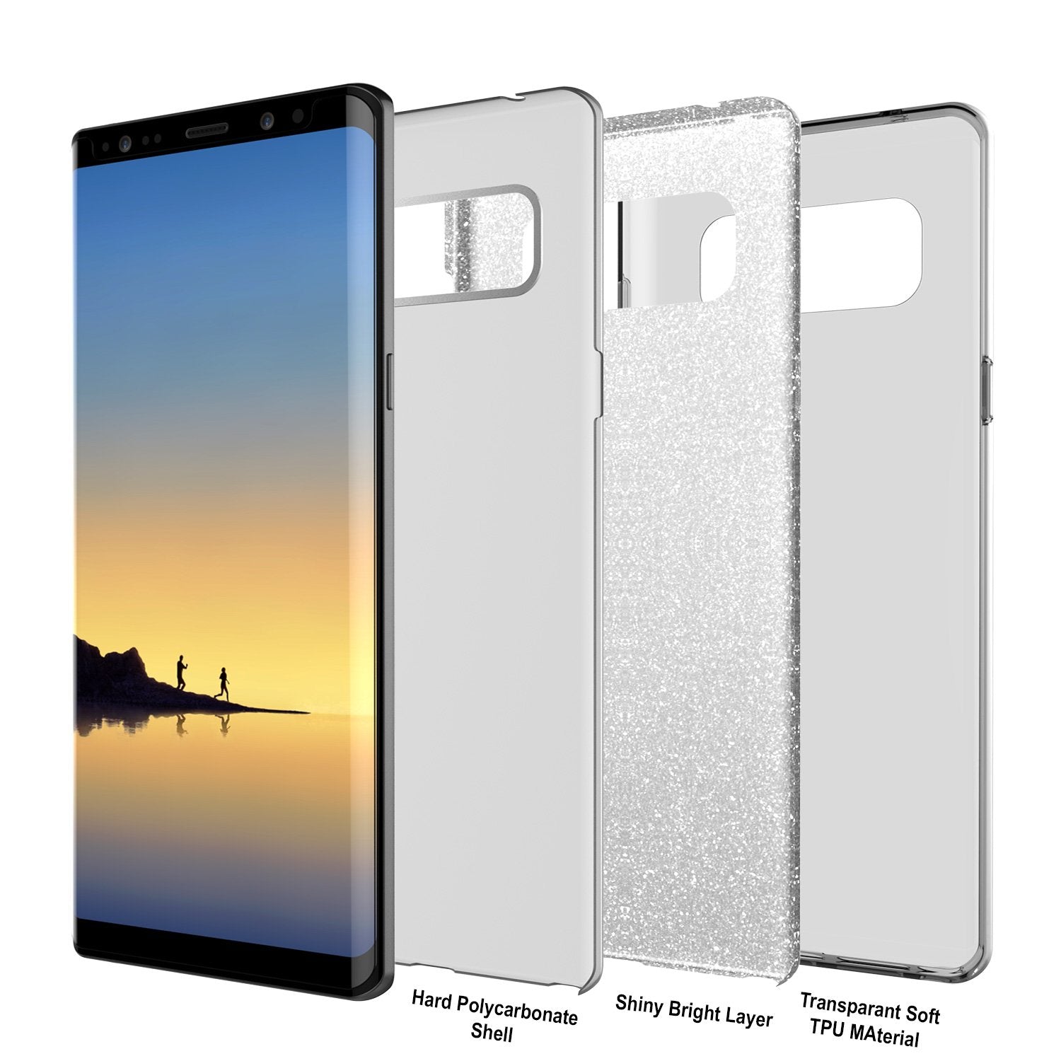 Galaxy Note 8 Case, Punkcase Galactic 2.0 Series Ultra Slim Protective Armor [Silver] - PunkCase NZ