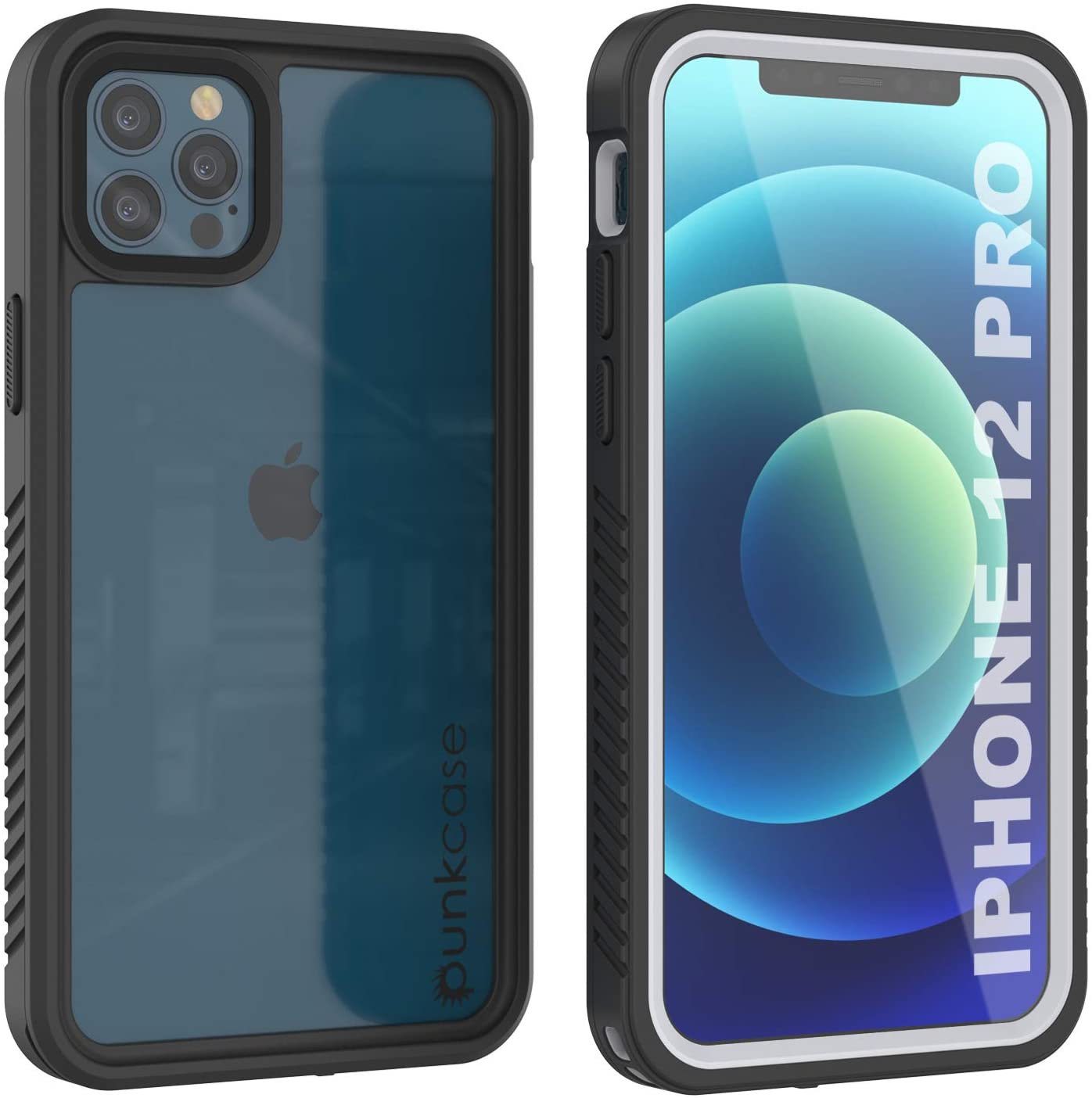 iPhone 12 Pro Waterproof Case, Punkcase [Extreme Series] Armor Cover W/ Built In Screen Protector [White]