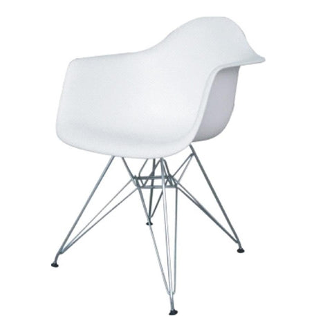Fine Mod Imports FMI4011-white WireLeg Dining Arm Chair, White