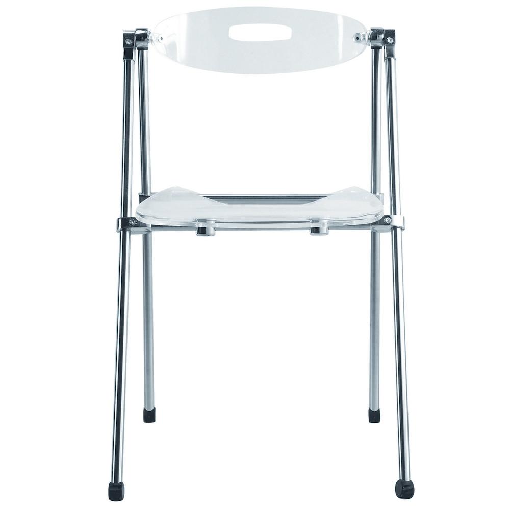 Fine Mod Imports Fmi9232-clear Acrylic Folding Chair, Clear