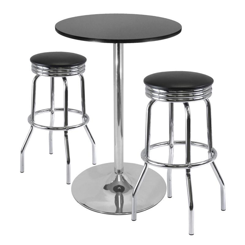 Winsome Wood 93380 Summit 3-pc Pub Table Set, 28" Table And 2 Stools