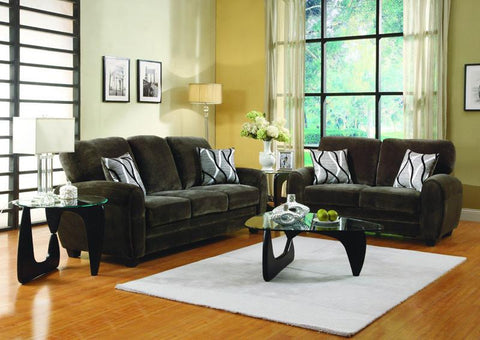 Homelegance 9734CH-3 Rubin Collection Color Chocolate Textured Plush Microfiber - Peazz.com - 1
