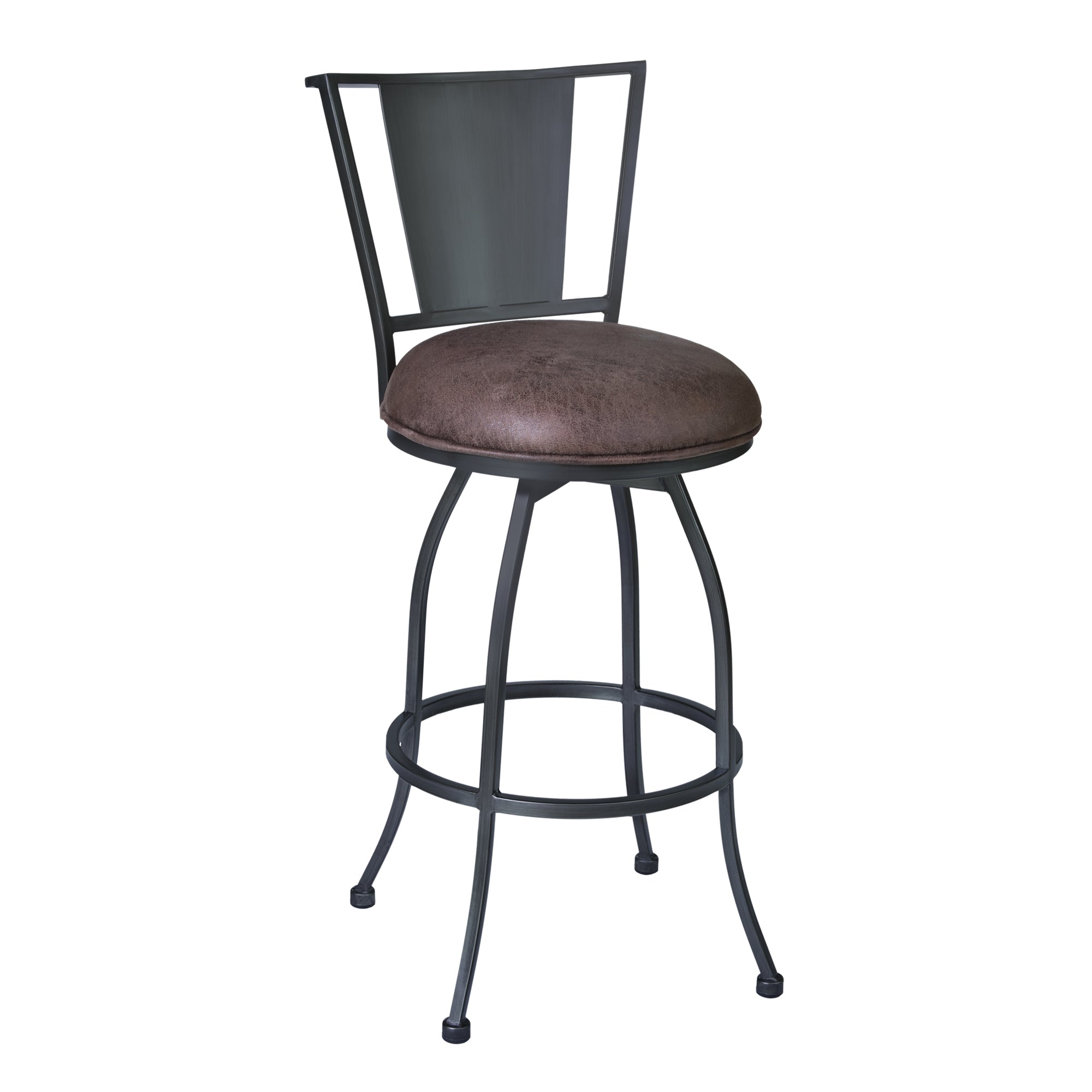 Armen Living LCDY26BATO Dynasty 26 Counter Height Barstool in Mineral finish with Bandero Tobacco