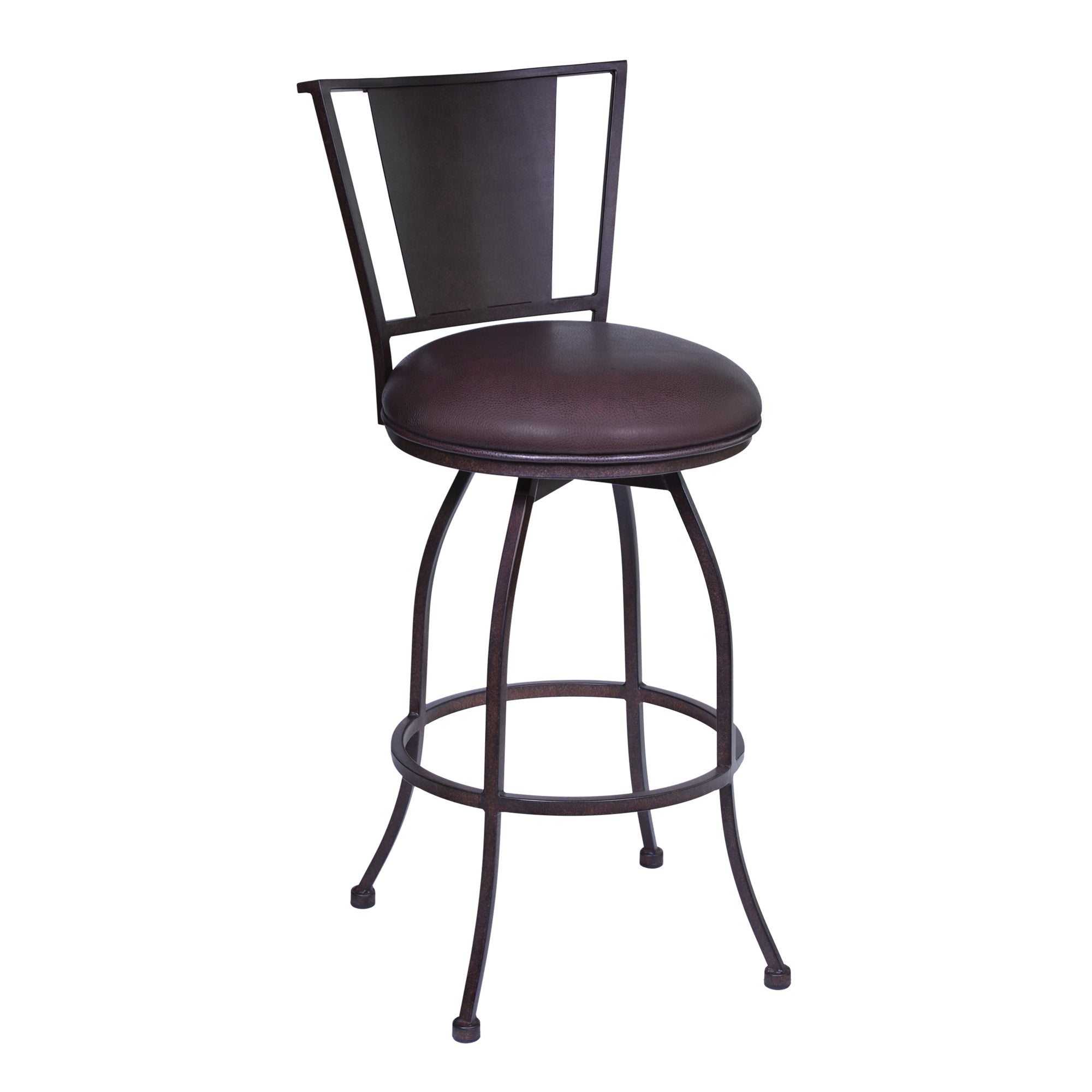 Armen Living Lcdy30babr Dynasty 30" Bar Height Barstool In Auburn Bay Finish With Brown Faux Leather