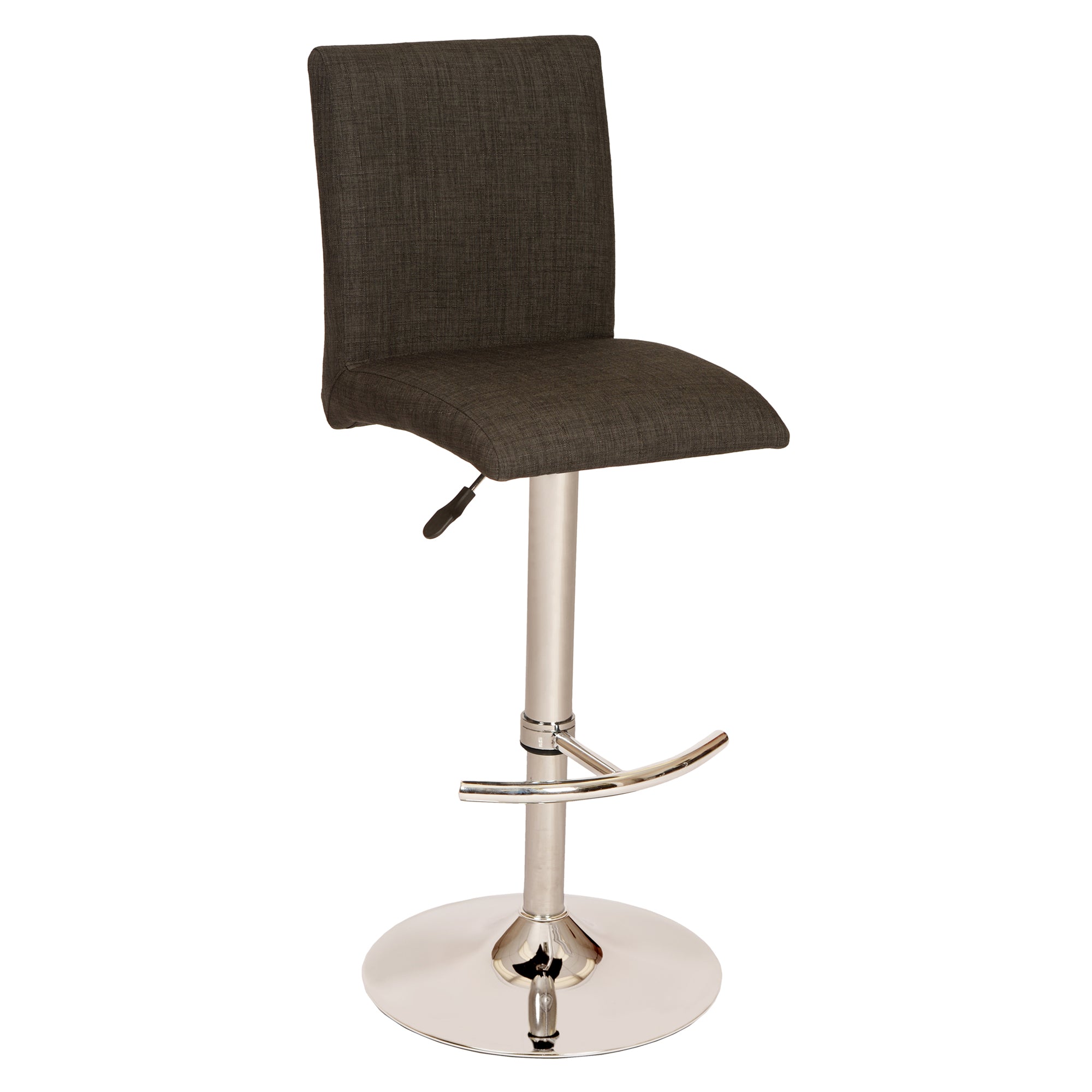 Armen Living Lclbswbach La Jolla Adjustable Swivel Barstool In Chrome Finish With Charcoal Fabric