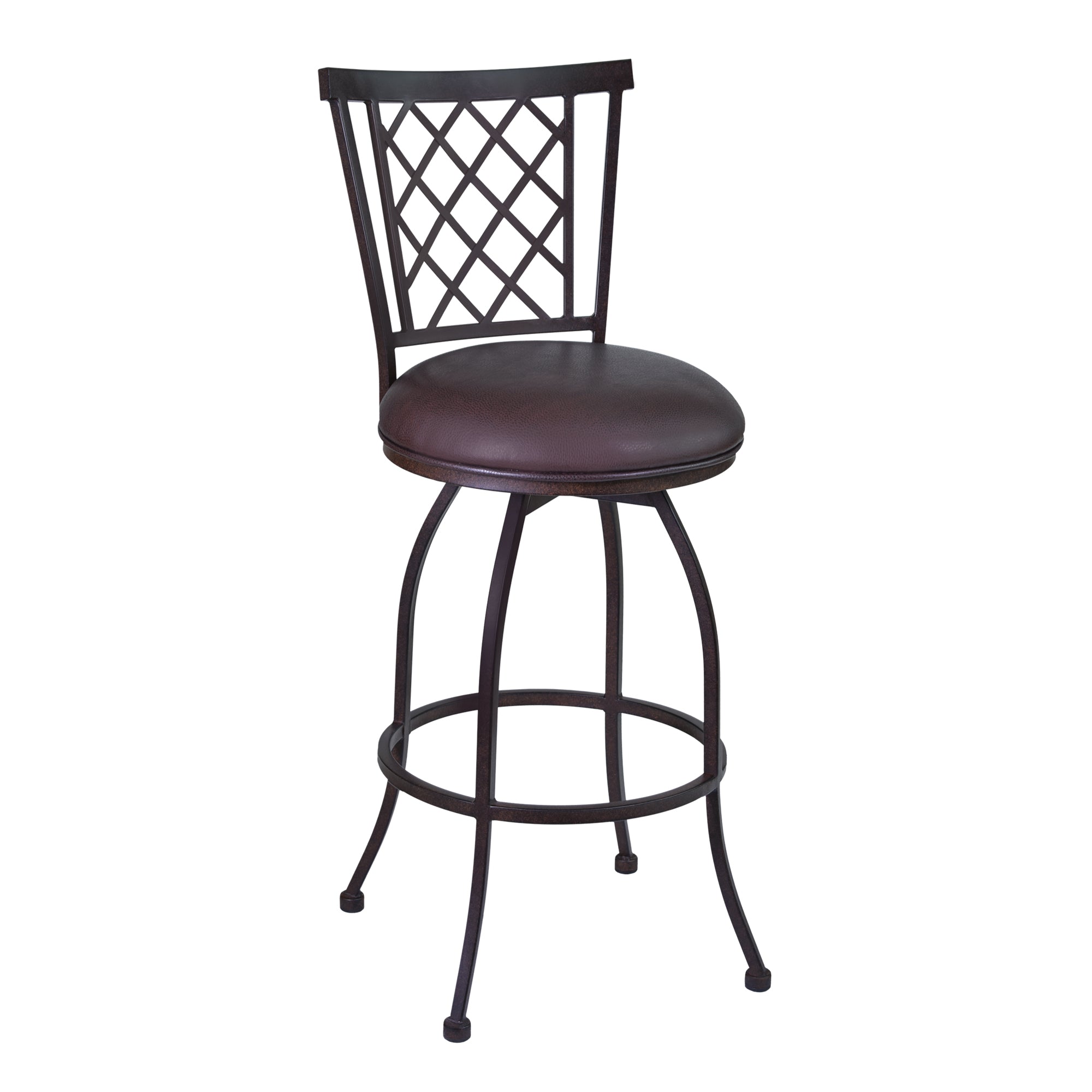 Armen Living Lcre26babr Reno 26" Counter Height Barstool In Auburn Bay Finish With Brown Faux Leather