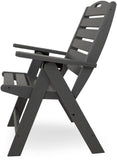 Polywood NCH38GY Nautical Highback Chair Slate Grey Finish - PolyFurnitureStore - 2