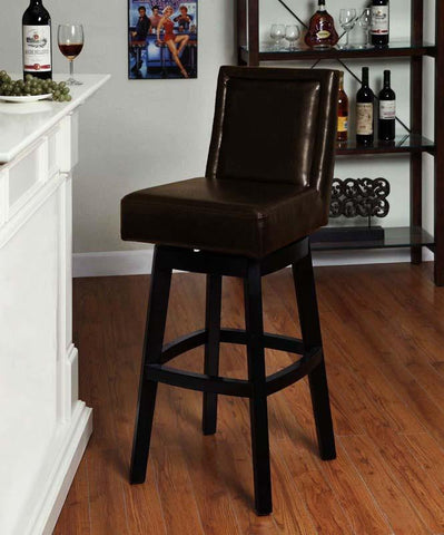 Armen Living 26" LC4048BABR26 Wayne Swivel Barstool In Brown Bicast  Leather - BarstoolDirect.com