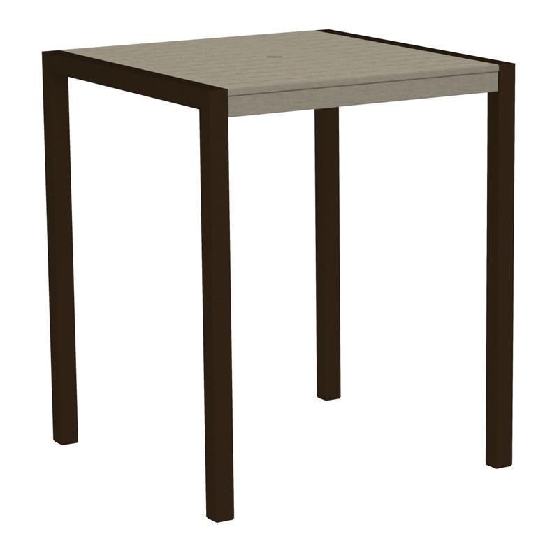 Polywood 8102-16sa Mod 36" Bar Table In Textured Bronze Aluminum Frame / Sand