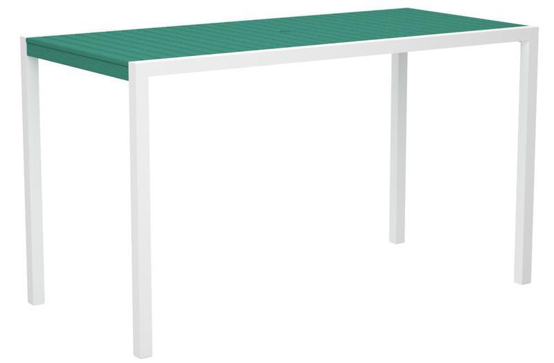 Polywood 8302-10ar Mod 36" X 73" Bar Table In Gloss White Aluminum Frame / Aruba