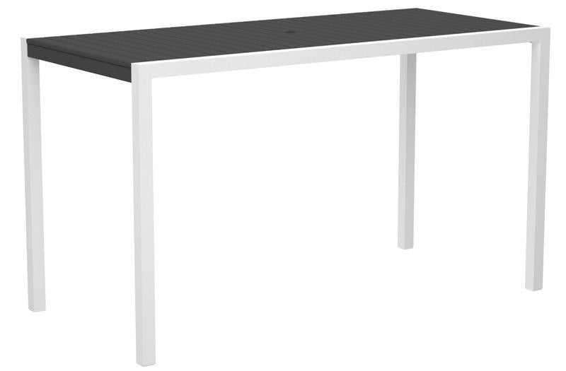 Polywood 8302-10gy Mod 36" X 73" Bar Table In Gloss White Aluminum Frame / Slate Grey