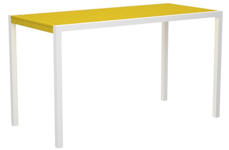 Polywood 8302-10le Mod 36" X 73" Bar Table In Gloss White Aluminum Frame / Lemon