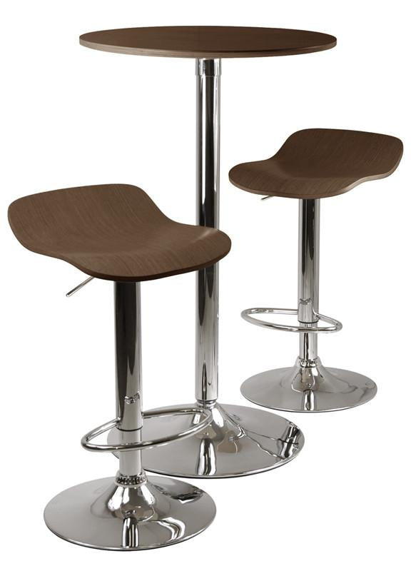 Winsome Wood 93344 Kallie 3-pc Pub Table And Stools Set In Cappuccino