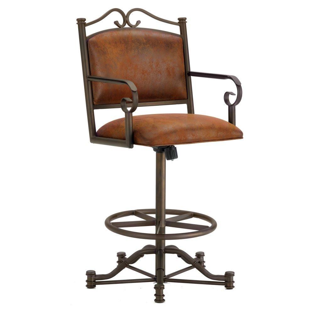 Iron Mountain 3205326 Sherwood Tilt Swivel Counter Stool 26" Seat Height W/ Mayflower Cocoa Fabric - Inca/bronze