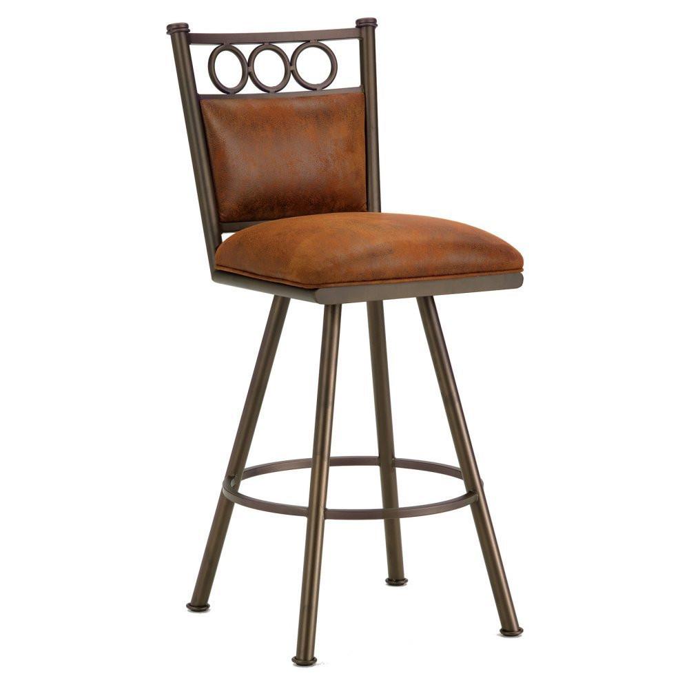 Iron Mountain 3603326 Waterson Swivel Counter Stool 26" Seat Height W/ Mayflower Cocoa Fabric - Inca/bronze