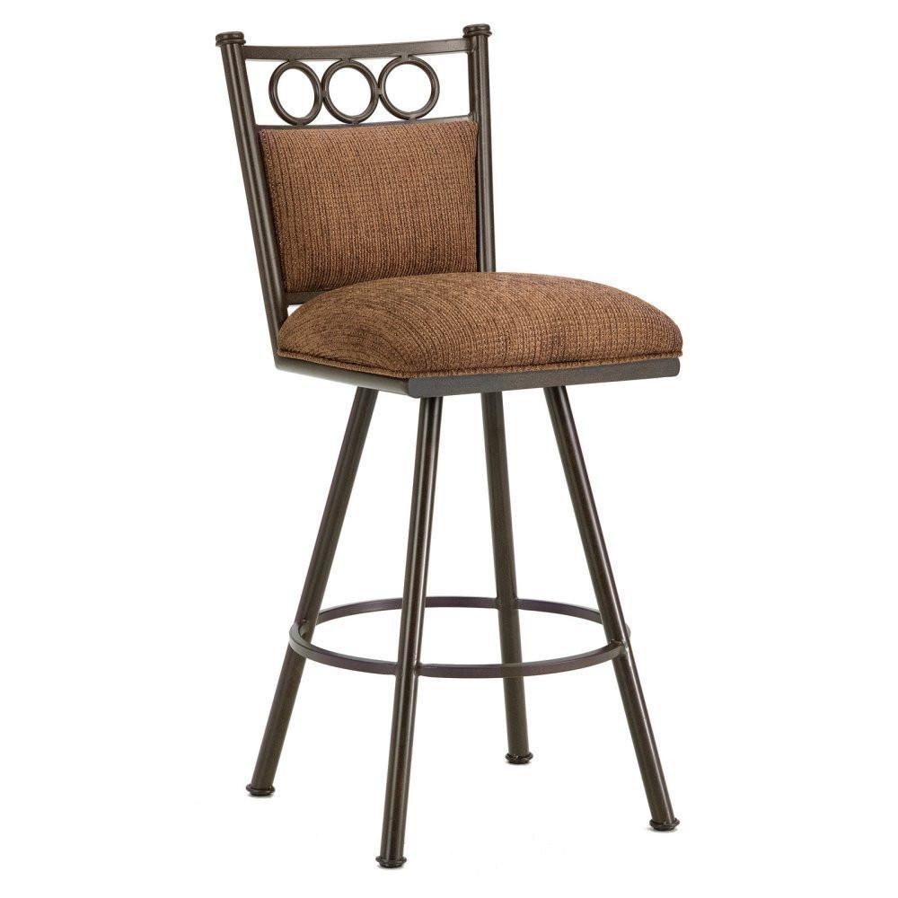 Iron Mountain 3603426 Waterson Swivel Counter Stool 26" Seat Height W/ Ford Brown Fabric - Rust