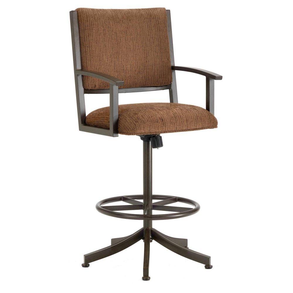 Iron Mountain 4705426 Executive Tilt Swivel Counter Stool 26" Seat Height W/ Ford Brown Fabric - Rust