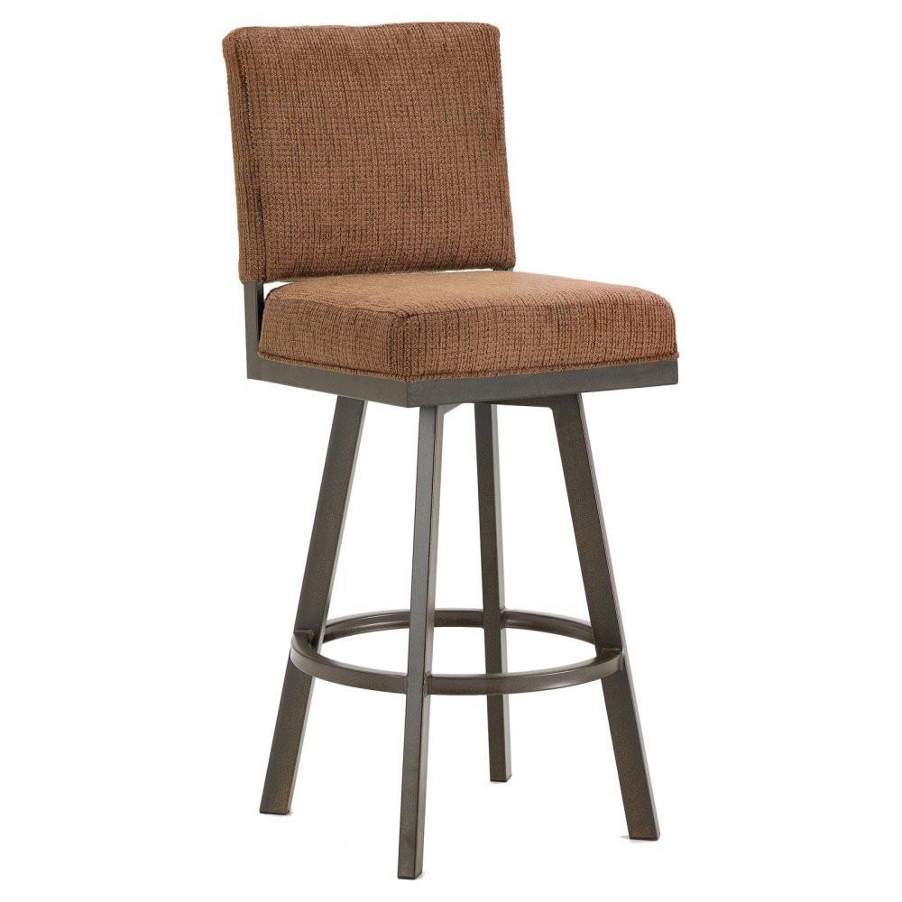 Iron Mountain 4803426 Pasadena Swivel Upholstered Counter Stool 26" Seat Height W/ Ford Brown Fabric - Rust