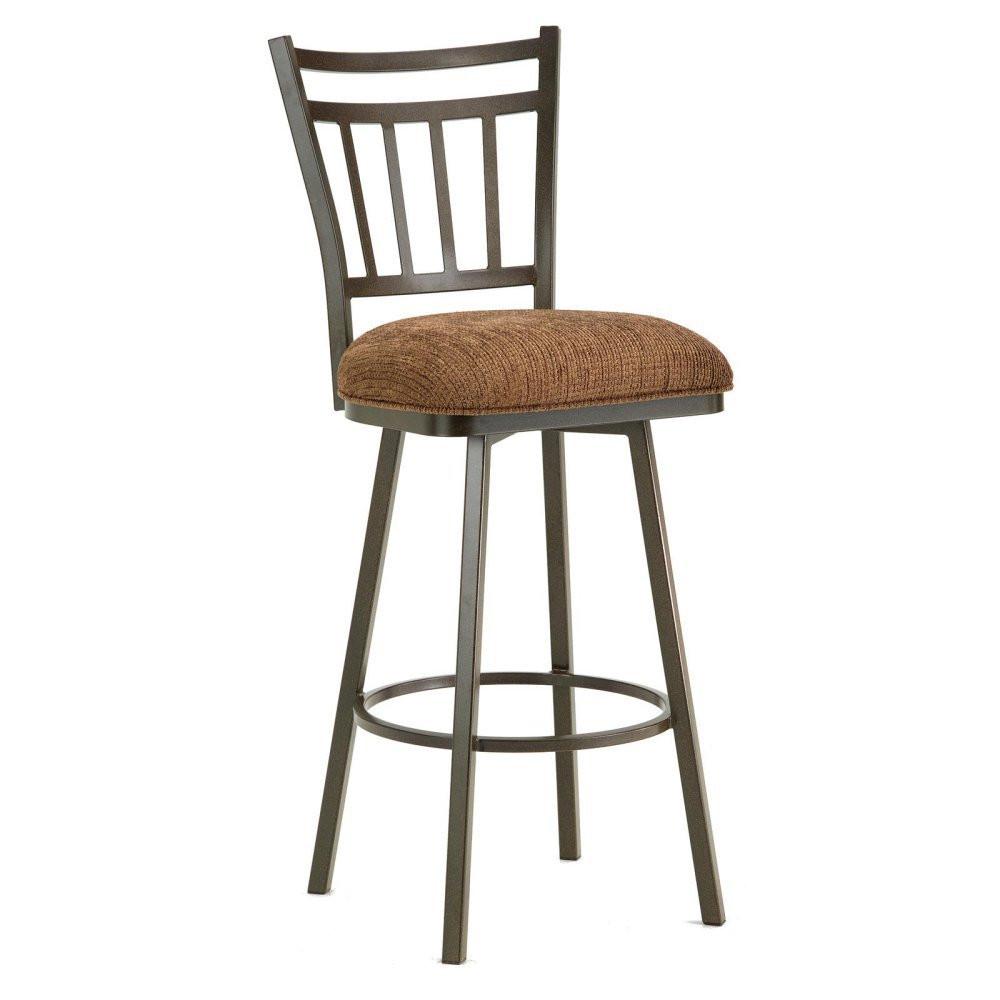 Iron Mountain 5603430 Emma Swivel Bar Stool 30" Seat Height W/ Ford Brown Fabric - Rust