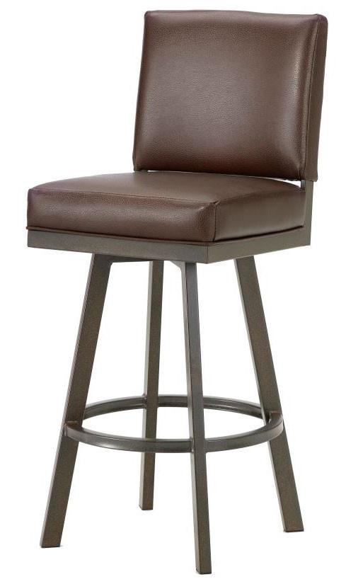 Iron Mountain 4803430 Pasadena Swivel Upholstered Bar Stool 30" Seat Height W/ Ford Brown Fabric - Rust