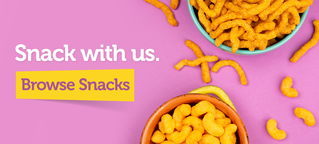 snack with us. browse snacks.