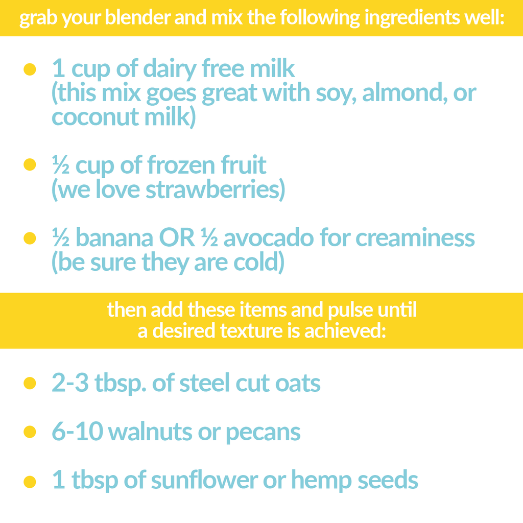 grab your blender and mix the following ingredients well: