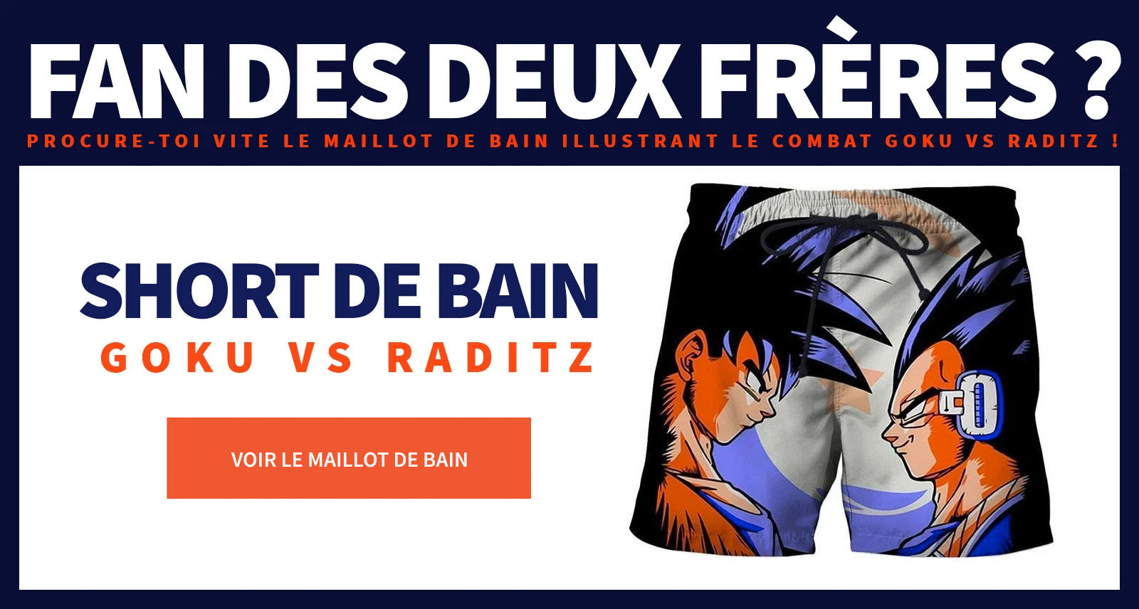 Goku vs Raditz Swim Shorts