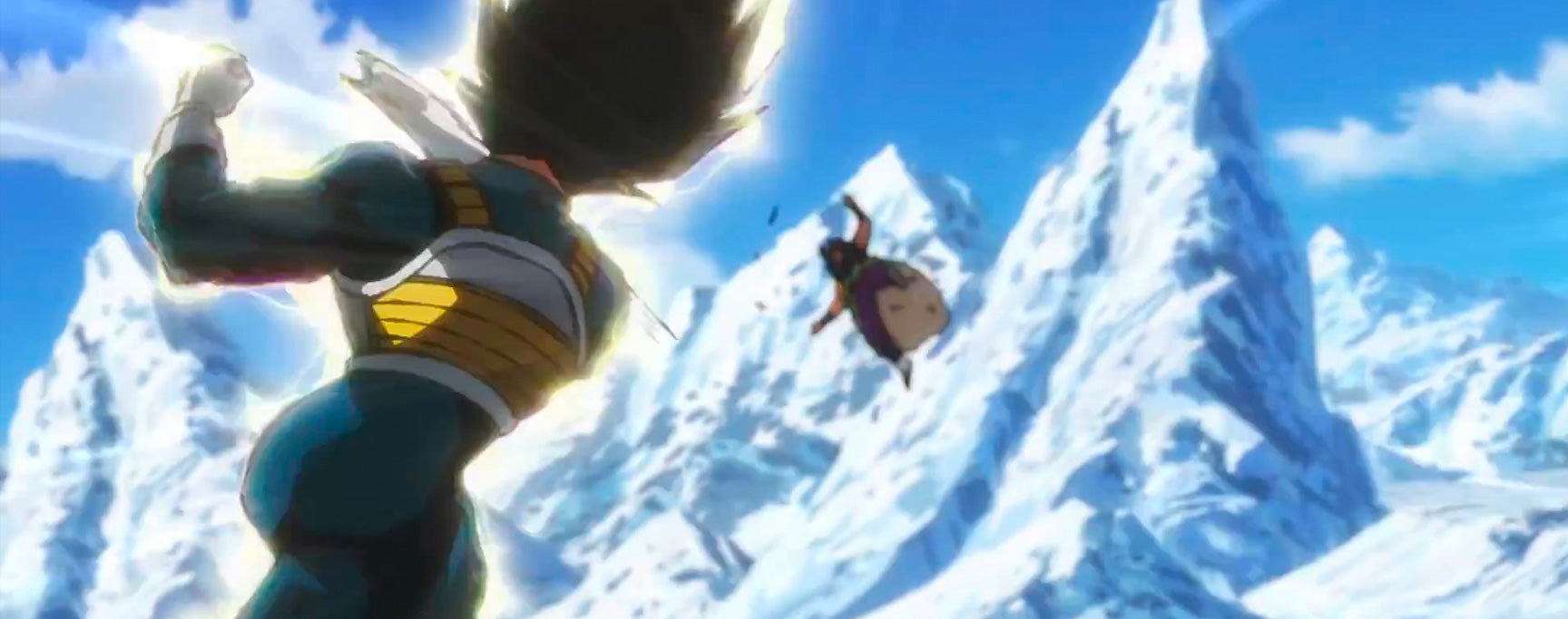 Broly y Vegeta pelean