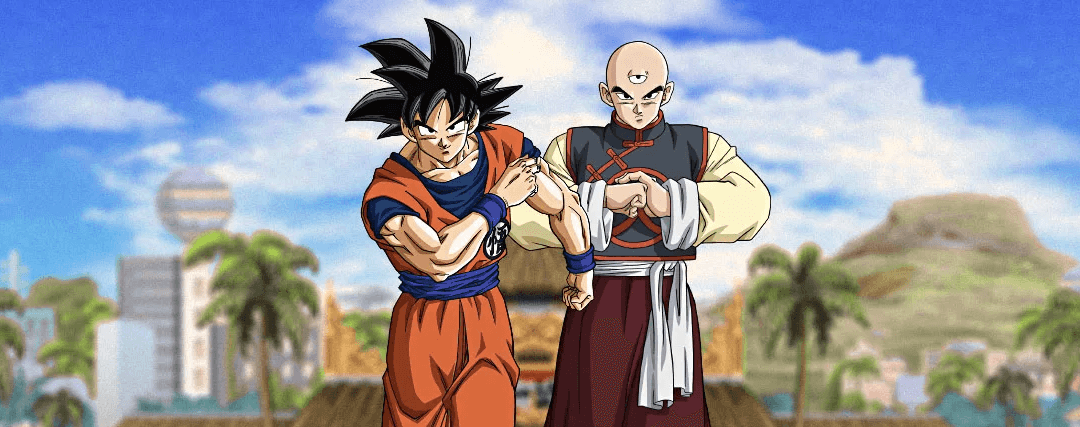 Goku and Ten Shin Han