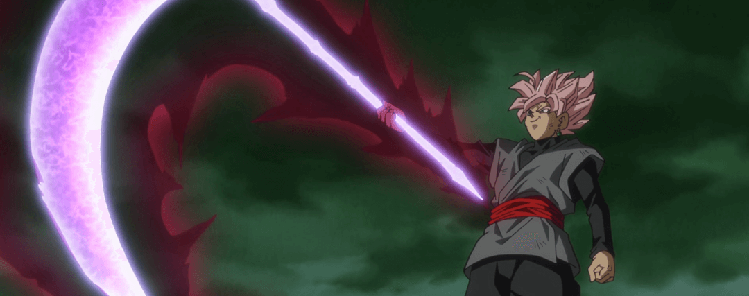 BLack Goku Rosé using his energy scythe
