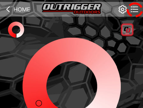 Menu Tab for Predator Light Interface Outrigger Go App