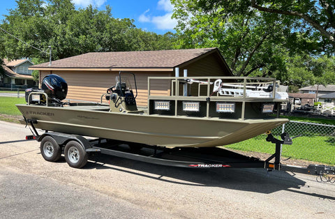 Tracker Boats Kicker Bowfishing Boat with Swamp Eye HDs