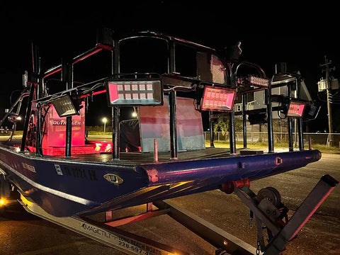 Electrofishing Boat with Swamp Eye Lights