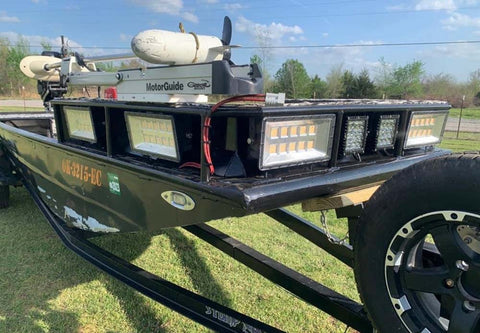 Flush Mounted Bowfishing Deck with Swamp Eye Light Bars