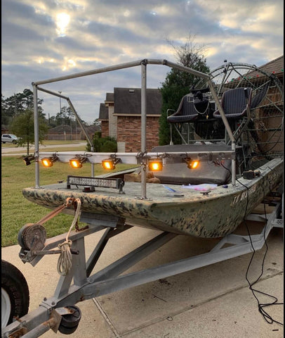 Airboat for Flounder Gigging with Mini Swamp Eye Submersibles