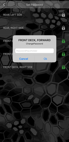 Password Setting Screen on Outrigger Go