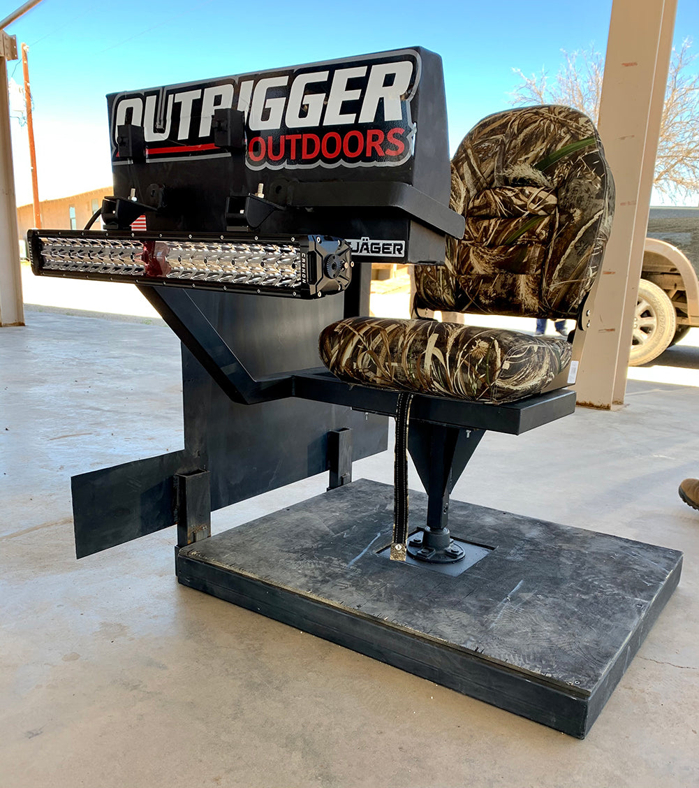 Predator Cannon Mounted to Shooting Chair