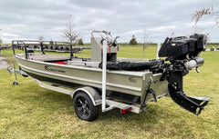 Mini Swamp Eye Submersible Flounder and Bowfishing Lights on Pro Drive Outboards Boat