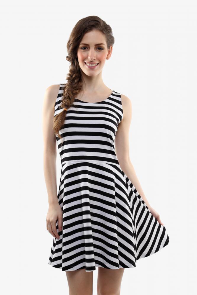 striped skater dress