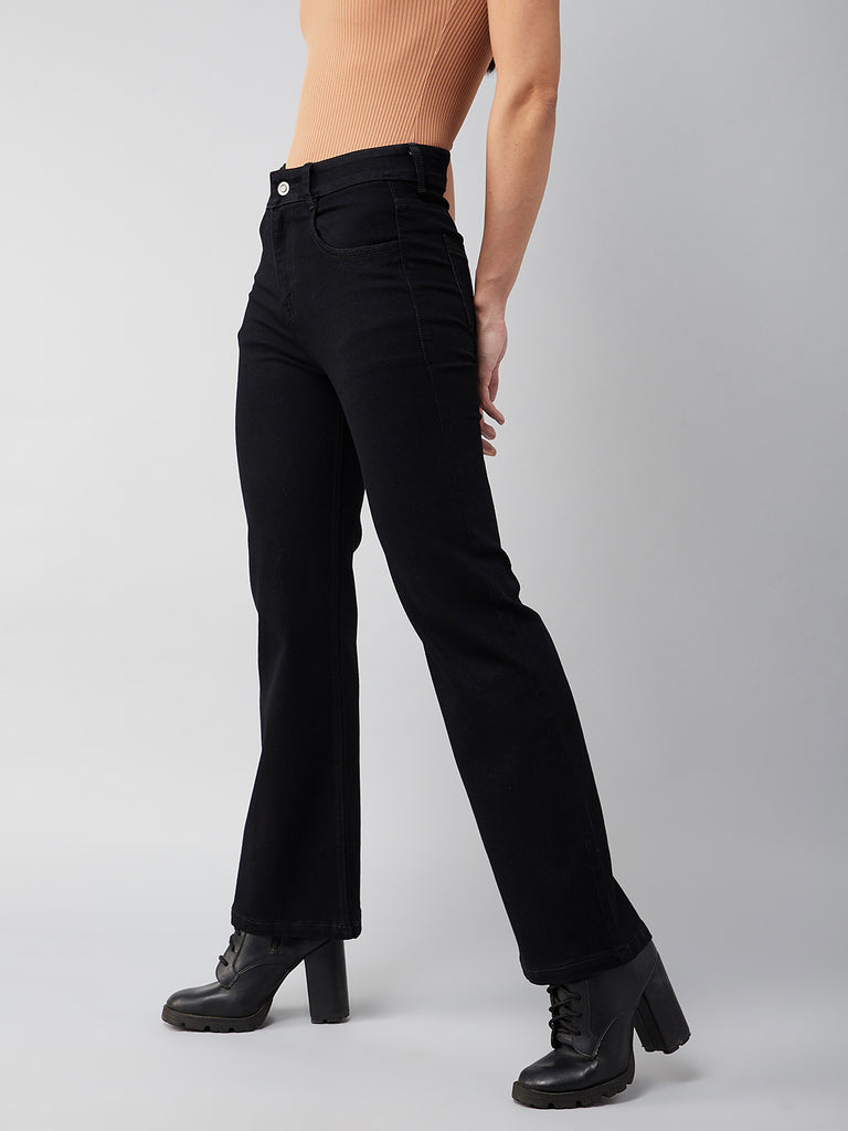 Looking Backward Wide Leg Jeans Black – Miss Chase