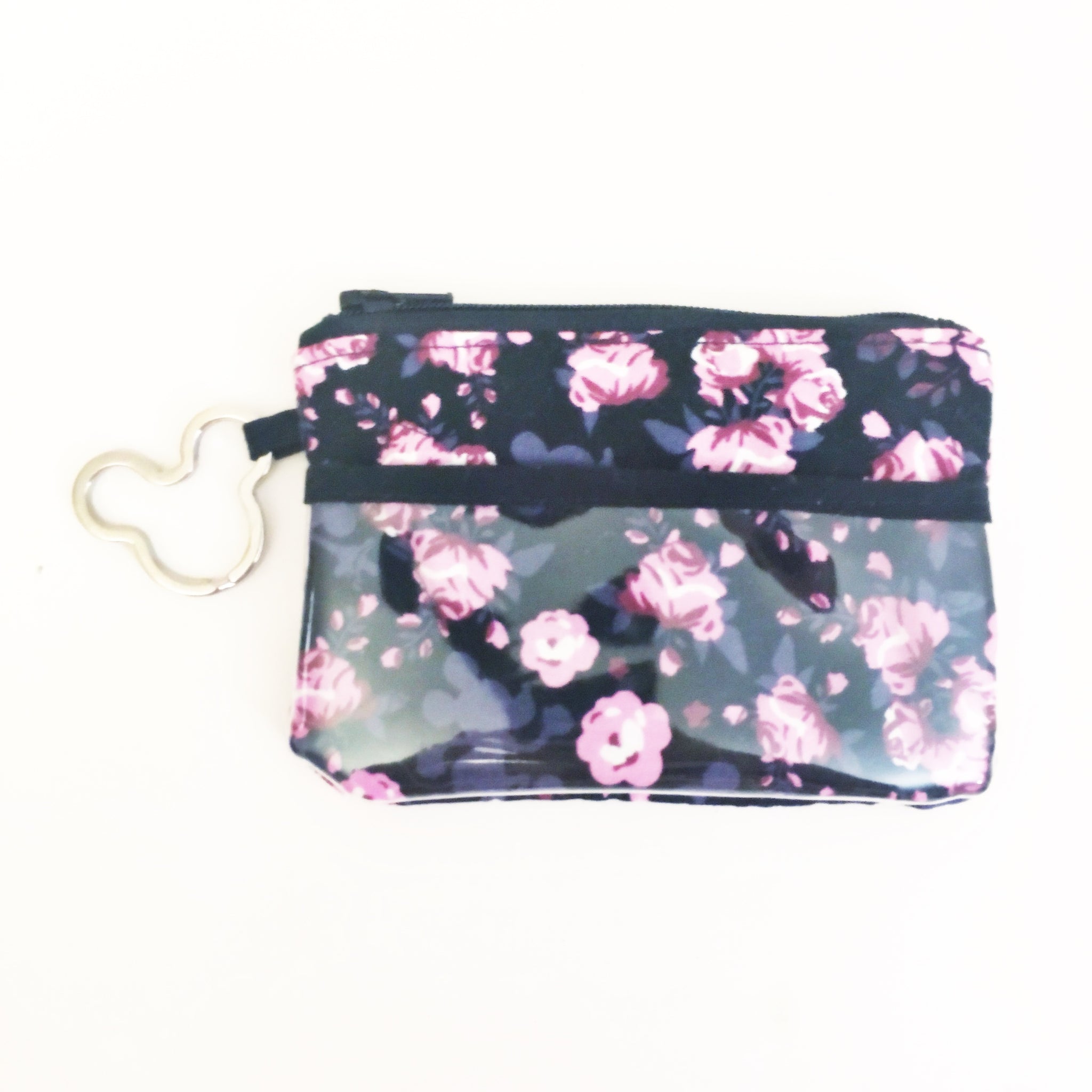 Keychain ID Wallet - floral hidden Mickey – Amy&#39;s Small World