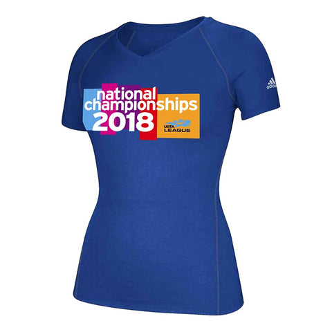 USTA Leagues 2018 National Championships Women's Royal Adidas Performance Tee