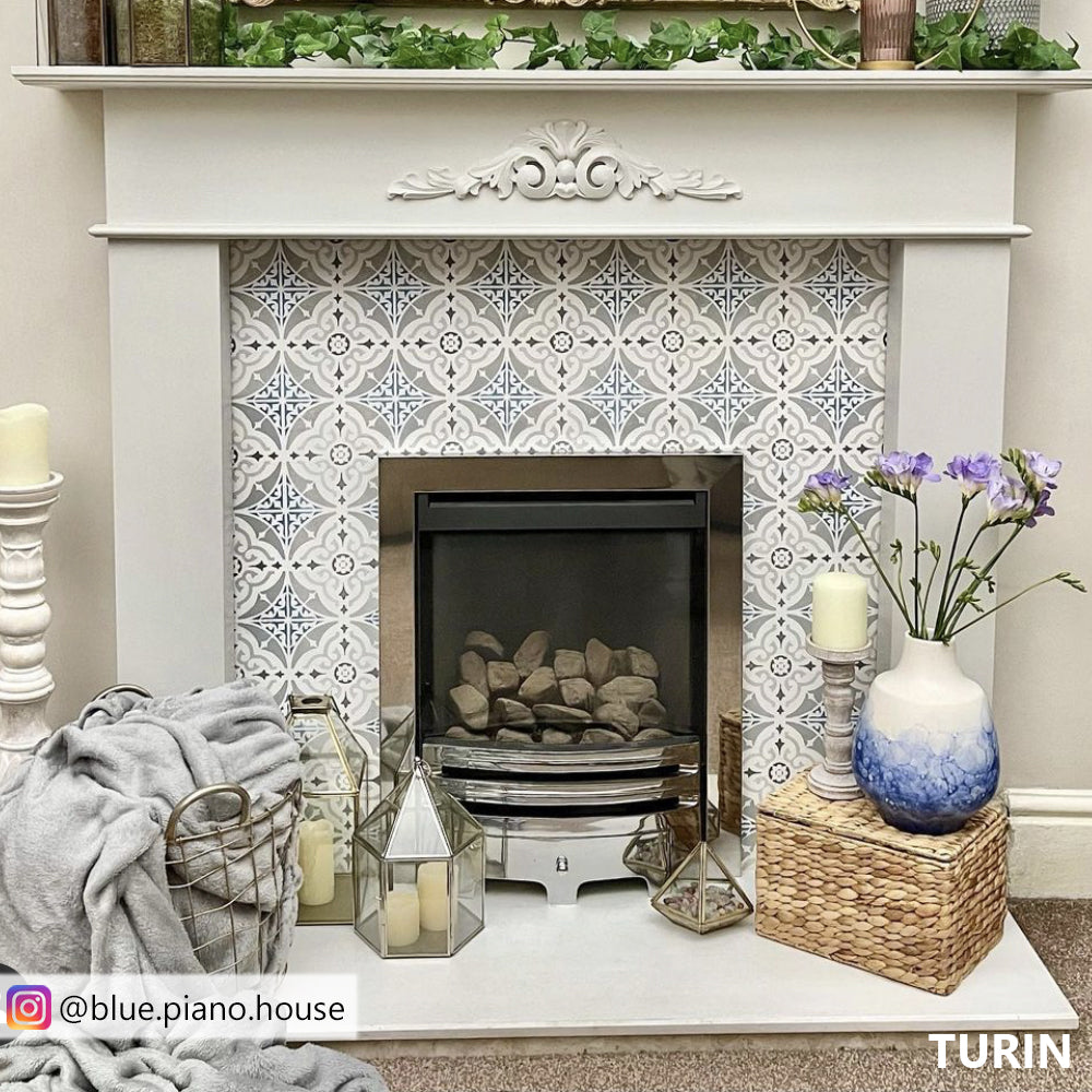 SHOP our Turin faux tile stencil