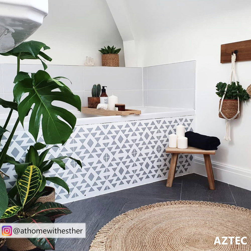 SHOP our Aztec faux tile stencil