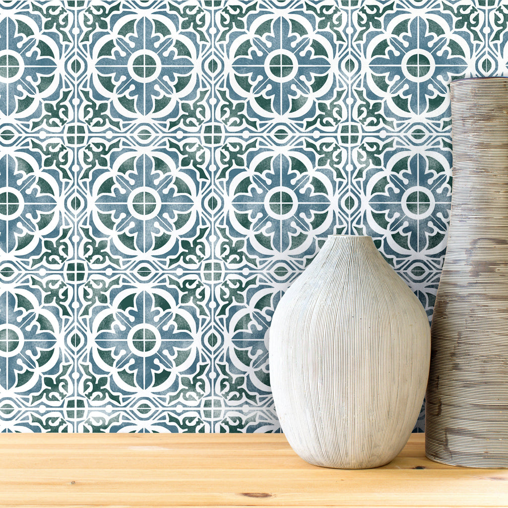 Tavira Faux-Tile Stencil | Dizzy Duck Designs