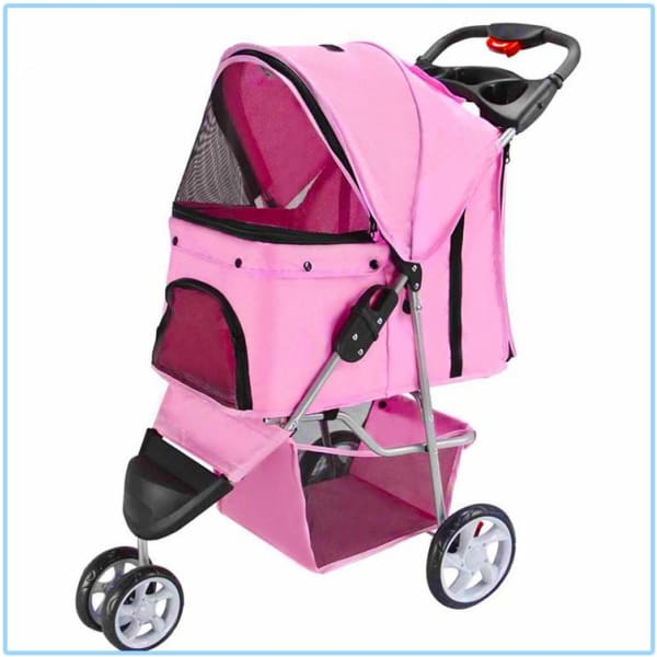 pink dog stroller