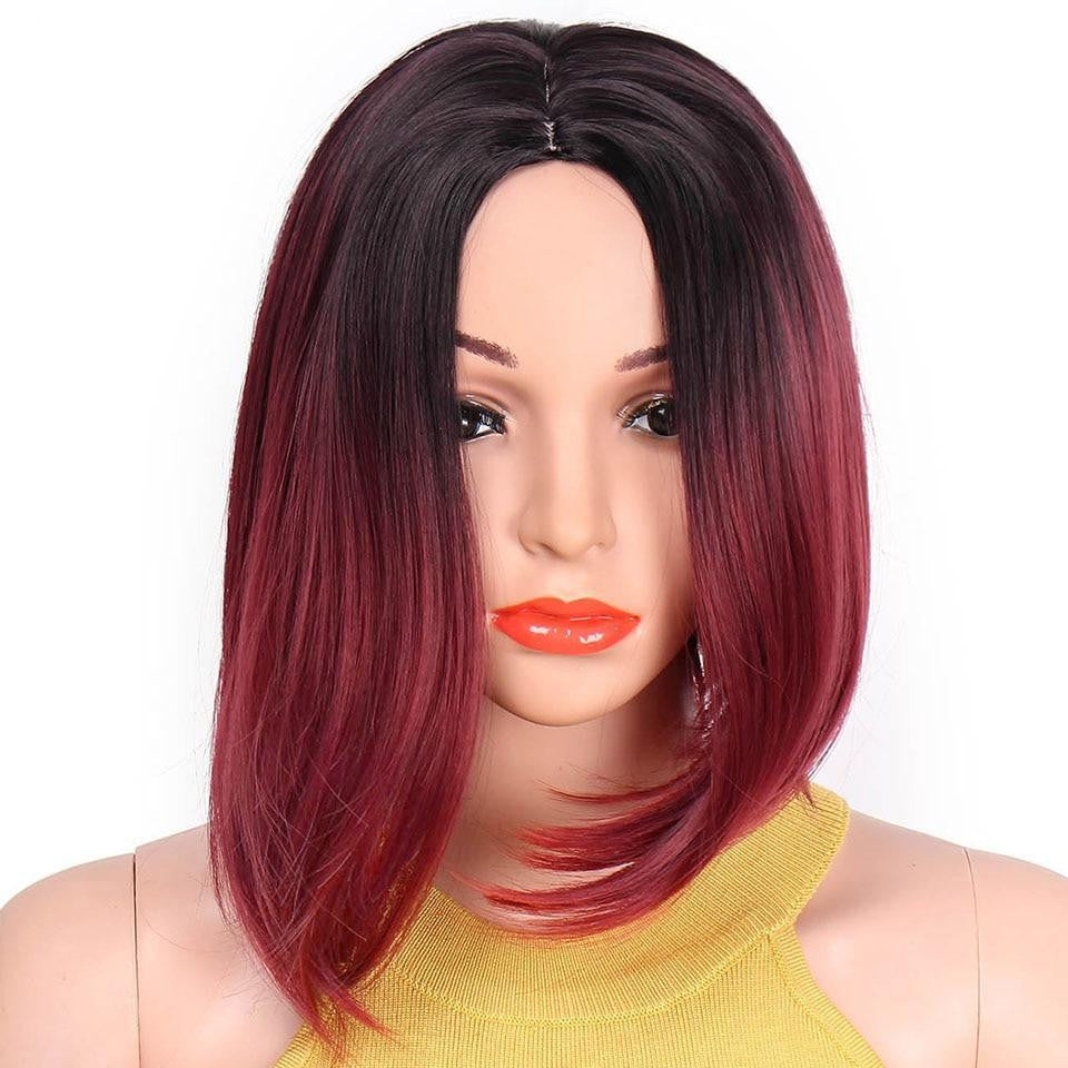 Aisi Hair Synthetic Ombre Grey Hair Bob Style Short Wigs For