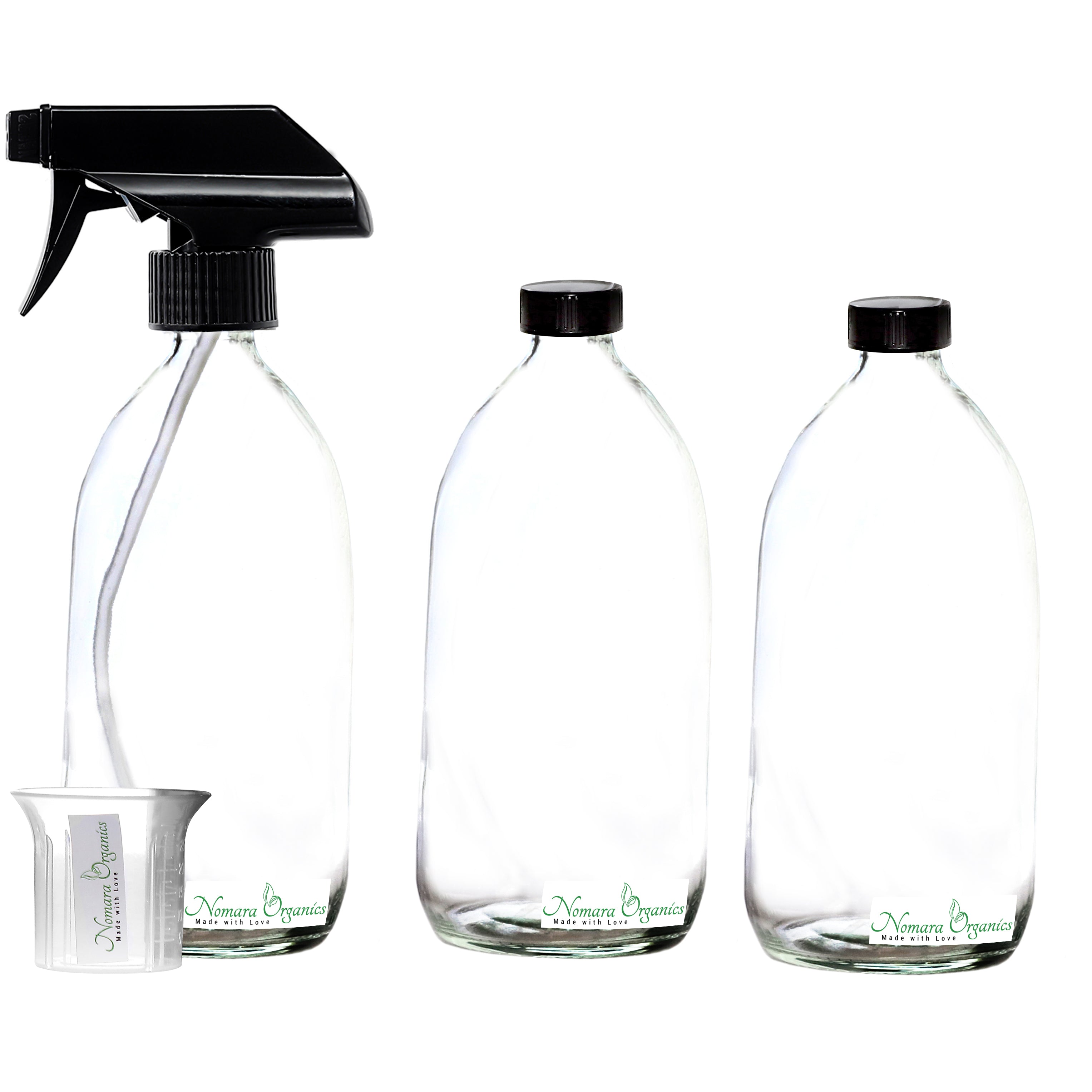 Download Clear Glass Spray Bottles 3 x 500ml by Nomara Organics ...