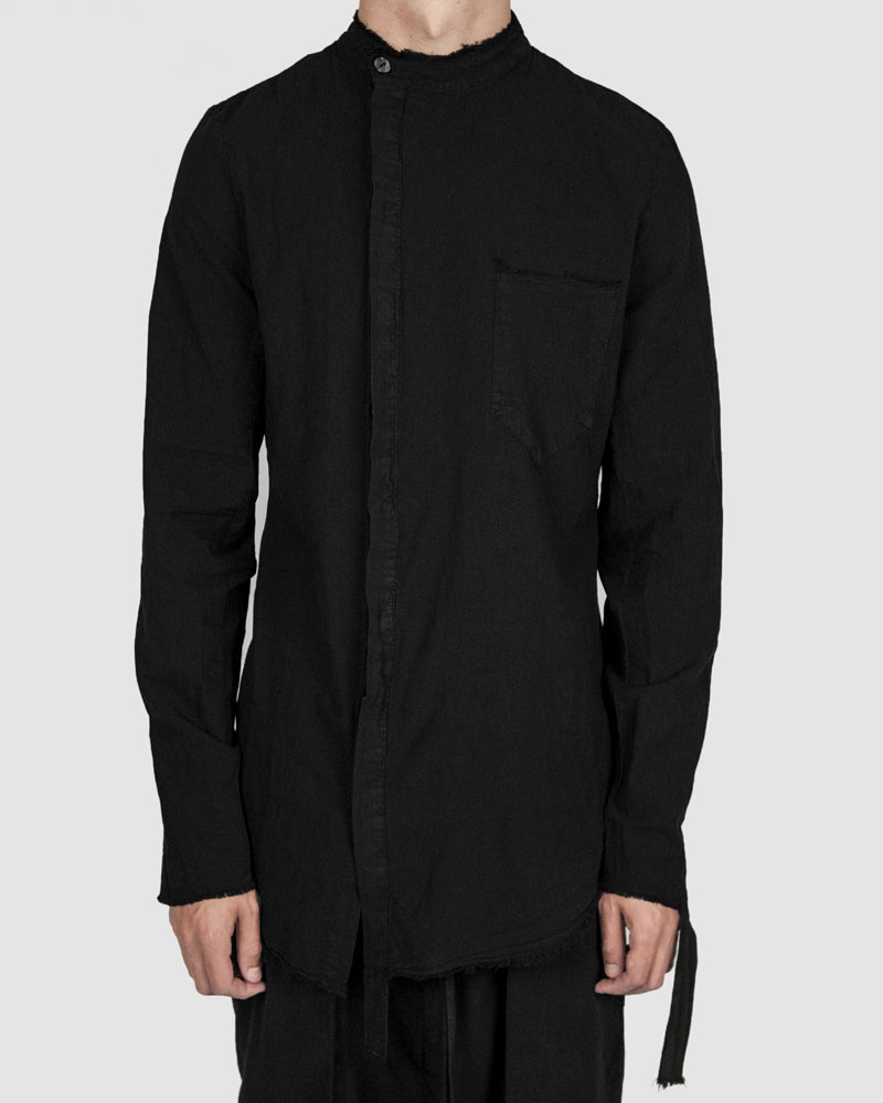 Army of me - Mandarin collar cotton shirt black - Stilett