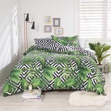 Logan Mason Esque Raphis Quilt Cover Set Green Single My